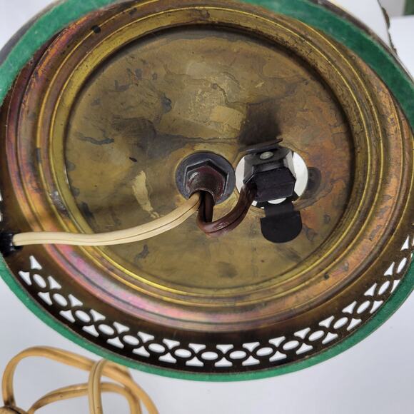 Vintage Stiffel Table Lamp White Porcelain Gold Leaf MCM Retro Hollywood Regency - Picture 6 of 16